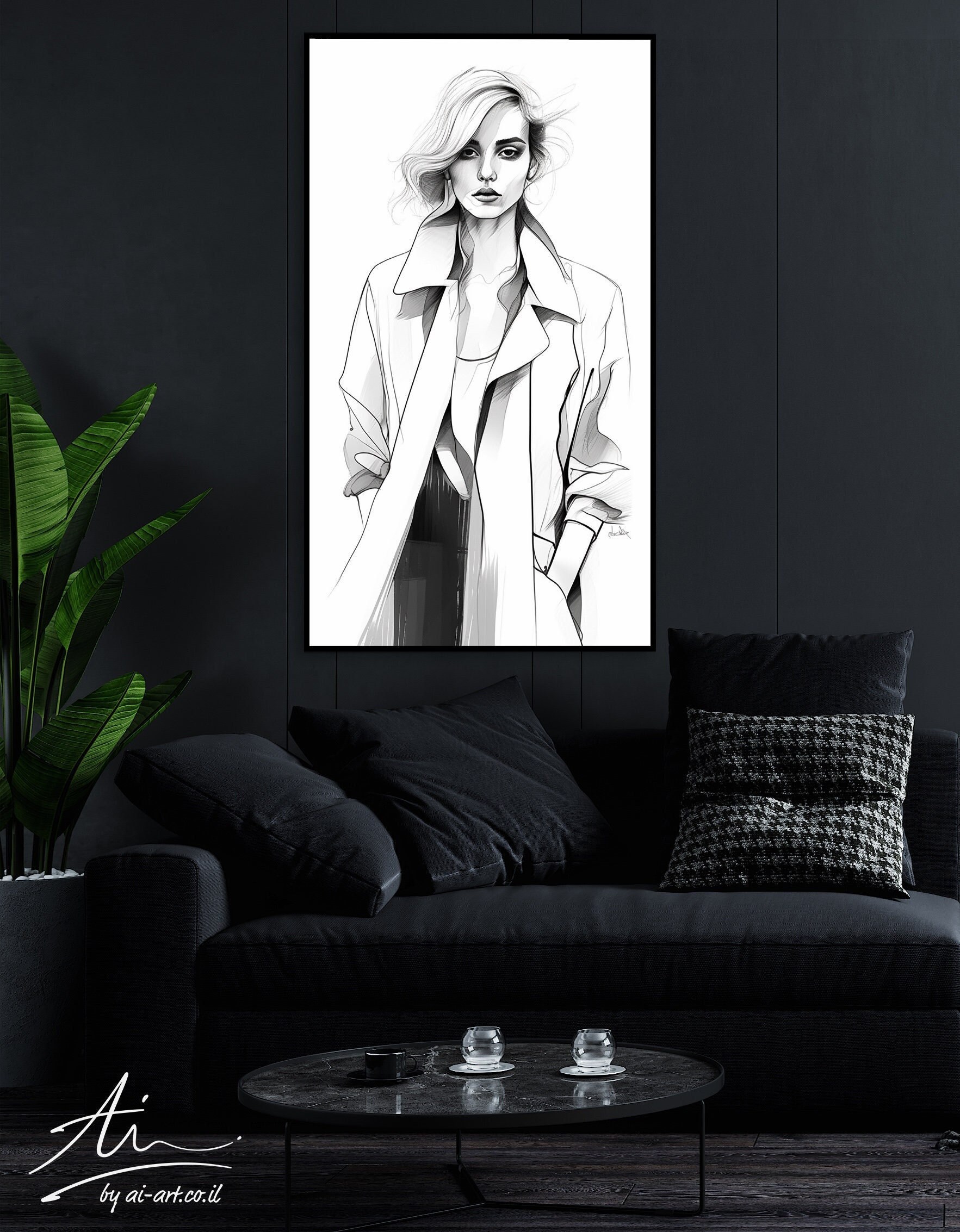 Elegant Fashion Line Art Print - Perfect for Modern Decor Elegant Fashion Line Art Print - Perfect for Modern Decor
